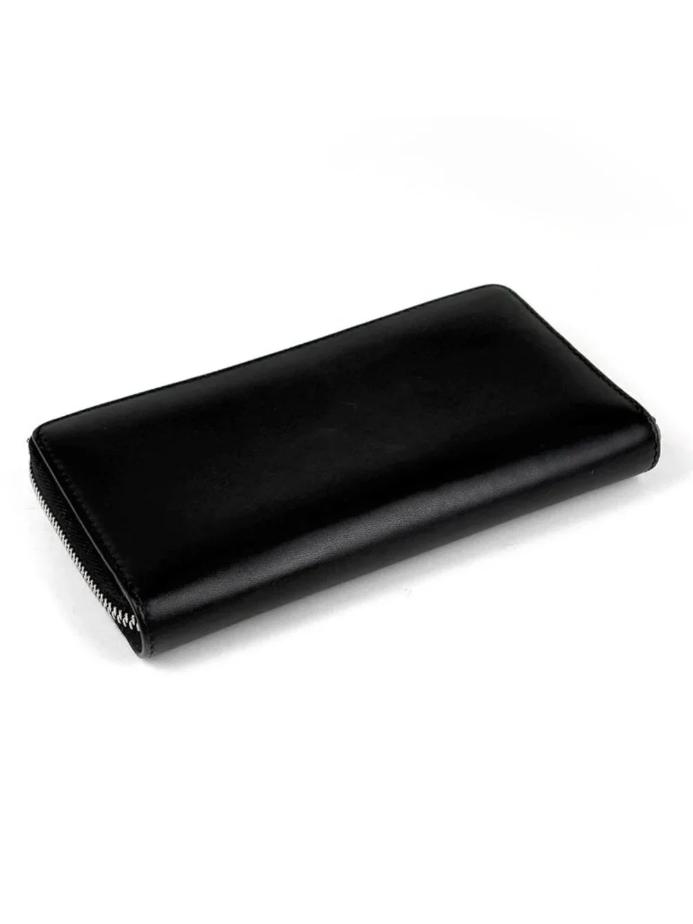 Gucci Wallet Embroidery Round Zip Leather Black
